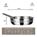 Amboss Saphıre Paslanmaz Çelik Kapaksız Tava 24x06 cm - Görsel 4