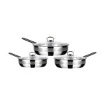 Amboss Mega Steel 6 Parça Kapaklı Paslanmaz Çelik Tava Seti - Görsel 2