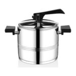 OMS 1119 - 18 Parça - Indüksiyonlu Ocak Uyumlu, Paslanmaz Çelik Çeyiz Seti, Gümüş Gövde, Siyah Detay - Görsel 3