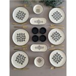 Yiğit Seramik Züccaciye Siyah Isırgan 6 Kişilik 14 Parça Kahvaltı Takımı(2) - Görsel 2