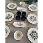 Yiğit Seramik Züccaciye Siyah Isırgan 6 Kişilik 14 Parça Kahvaltı Takımı(2) - Görsel 3