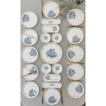 Yiğit Seramik Züccaciye Yediveren Çiçeği 12 Kişilik 21 Parça Kahvaltı Takımı Mavi Desenli