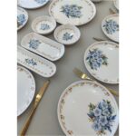 Yiğit Seramik Züccaciye Yediveren Çiçeği 12 Kişilik 21 Parça Kahvaltı Takımı Mavi Desenli - Görsel 2