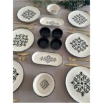 Yiğit Seramik Züccaciye Siyah Desenli 6 Kişilik 14 Parça Kahvaltı Takımı [ 2 ] - Görsel 3