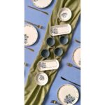 Yiğit Seramik Züccaciye Yediveren Çiçeği 14 Parça Kahvaltı Takımı 6 Kişilik Mavi Desenli - Görsel 2