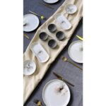 Yiğit Seramik Züccaciye  Nilüfer 6 Kişilik 14 Parça Desenli Kahvaltı Takımı Gri Renkli - Görsel 2