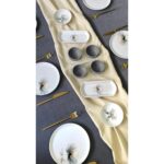 Yiğit Seramik Züccaciye  Nilüfer 6 Kişilik 14 Parça Desenli Kahvaltı Takımı Gri Renkli - Görsel 3