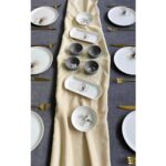 Yiğit Seramik Züccaciye  Nilüfer 6 Kişilik 14 Parça Desenli Kahvaltı Takımı Gri Renkli - Görsel 4