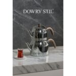 Dowry Stil Florya Aile Büyük Boy Paslanmaz Çelik 1.6-3,0 Lt. Çaydanlık Takımı