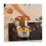 Karaca Fiorino İndüksiyon Tabanlı Mini Derin Tencere Seti - 304 Paslanmaz Çelik, Çelik Kaplama, 16-18-20 cm - Görsel 2