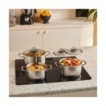 Karaca Fiorino İndüksiyon Tabanlı Mini Derin Tencere Seti - 304 Paslanmaz Çelik, Çelik Kaplama, 16-18-20 cm - Görsel 3