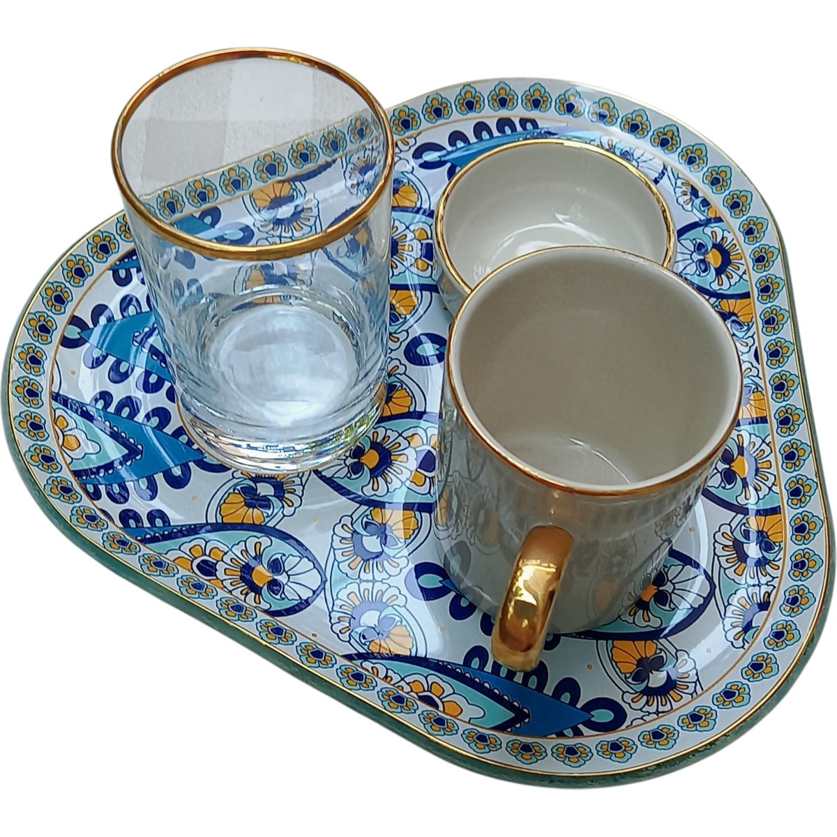 110001069354213.jpg Mondecor Lotus Blue Kahve Sunum Fincan 4 Parça - Görsel 1