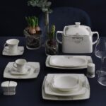 Güral Porselen Güral 85 Parça Carolıne Kare Bone Yemek Takımı