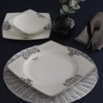 Güral Porselen Güral 85 Parça Carolıne Kare Bone Yemek Takımı - Görsel 2