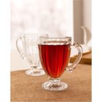 Madame Coco 4'lü Kulpsuz Çay Fincanı Seti Estetik Tasarım Kırmızı Çömlek 4 Adet