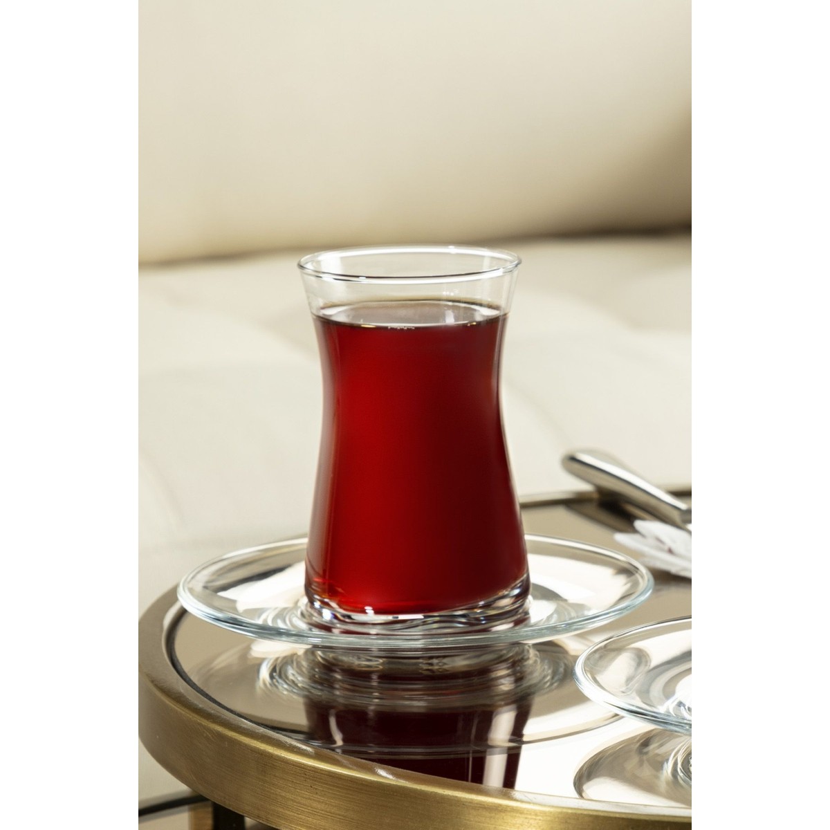 110001074474920.jpg Madame Coco Desensiz Cam Çay Bardağı Seti 12 Parça Şeffaf Zarif Tasarım Günlük ve Özel Kullanım - Görsel 1