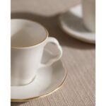 Madame Coco Vela 6 Kişilik 12 Parça Kahve Fincan Takımı - Beyaz/gold - 90 ml - Görsel 2