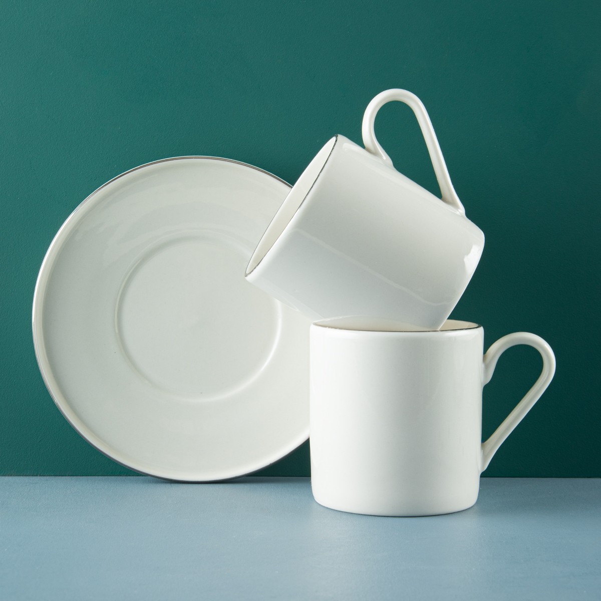 110001075877032.jpg Aryıldız Hazel Platin 4 Parça 2 Kişilik Çay Fıncan Takımı - Görsel 1