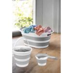 Herza House Katlanır 3lü Set - Çamaşır Sepeti 25 Lt - Kova 6 Lt - Maşrapa 1 Lt