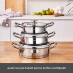 Karaca Vapor New Indüksiyon Tabanlı 6 Parça Sahan Çelik Tencere Seti - Görsel 3