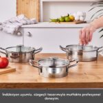 Karaca Vapor New Indüksiyon Tabanlı 6 Parça Sahan Çelik Tencere Seti - Görsel 4