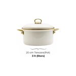 Bonera 20cm Krem Emaye Deri̇n Tencere - Görsel 2