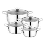 Schafer Steel Storm Çelik Tencere Seti 8 Parça-Inox - Görsel 2