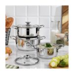 Schafer Steel Storm Çelik Tencere Seti 6 Parça-Inox - Görsel 5