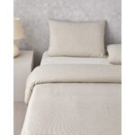 English Home Linework Kolay Ütülenir Tek Kişilik Nevresim Takımı 160X220 cm Bej - Görsel 2