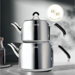 Nehir Modern Midi Orta Boy 1-2 Lt. Paslanmaz Çelik Çaydanlık Takımı