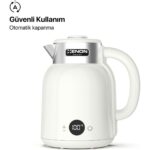 Xenon Smart Akıllı Kettle Paslanmaz Çelik Çift Katmanlı Led Ekranlı Hızlı Kaynatma Akım Korumalı Su Isıtıcı 1.5 Lt X7101 - Görsel 3