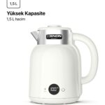 Xenon Smart Akıllı Kettle Paslanmaz Çelik Çift Katmanlı Led Ekranlı Hızlı Kaynatma Akım Korumalı Su Isıtıcı 1.5 Lt X7101 - Görsel 4