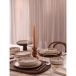 Kütahya Porselen Moderna 30 Parça Yemek Takımı Krem Renkli 6 Kişilik Porselen Set