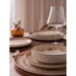 Kütahya Porselen Moderna 30 Parça Yemek Takımı Krem Renkli 6 Kişilik Porselen Set - Görsel 2