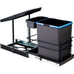 Pyramith Antrasit 16+1 Litre Teleskopik Raylı Çöp Kovası (P-9155)