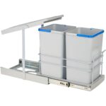 Pyramith Gri 12+12 Litre Teleskopik Raylı Çöp Kovası (P-9152) - Görsel 2