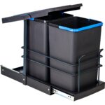 Pyramith Antrasit 12+12 Litre Teleskopik Raylı Çöp Kovası (P-9153) - Görsel 2