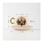 Bsk Ceramics Handmade Harfli Melek Kahve Fincanı Siyah A Harfi - Görsel 2