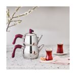 Karaca Viyola Indüksiyon Tabanlı Midi Çaydanlık Takım Mürdüm