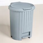 Meleni Home Bas Aç Kapaklı Çöp Kovası - Click Kapak Pedallı Çöp Kovası Banyo Mutfak Çöp Kovası 12 Litre Gri