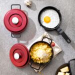 Schafer Retro Cast Mini Döküm Tencere Seti 5 Parça-Kırmızı