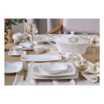 Güral Porselen G&38UUMLRAL Caroline 85 Parça 12 Kişilik Kare Yemek Takımı 6600 Diğer