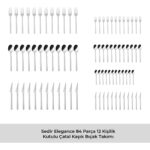 Emsan Sedir Elg 84 Parça 12 Kişilik Çatal Kaşık Bıçak Takımı Kutulu - Görsel 5