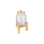 Bambum Fuente - Bambu Kapak ve Standlı Cam Sebil 3l