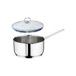 Oms Çelik Kaçerola 22 cm Sütlük/sosluk Cam Kapaklı