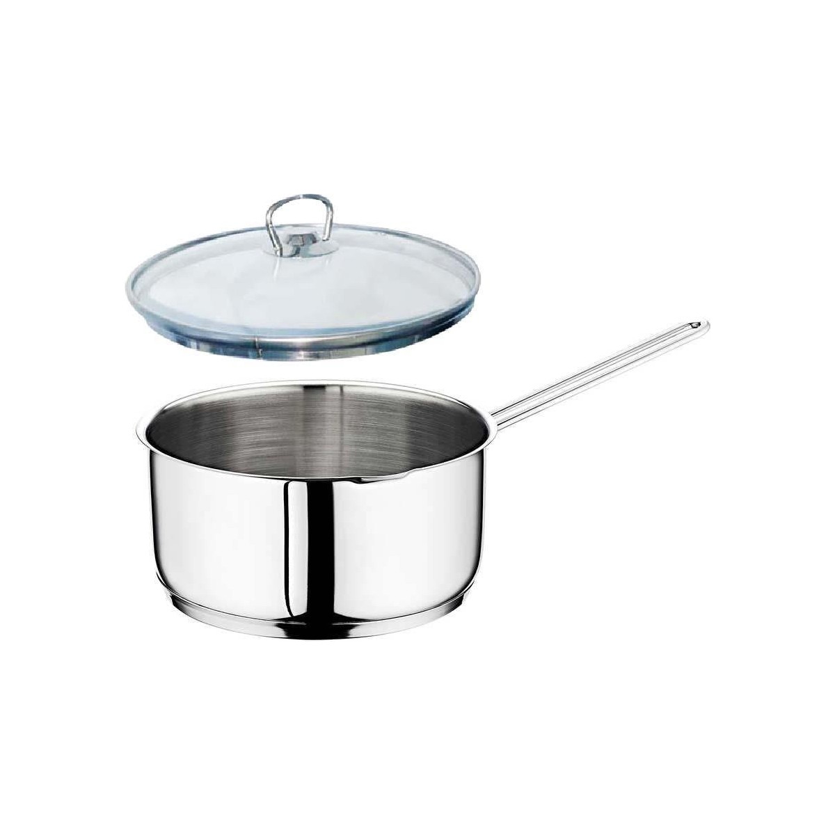 110001098650051.jpg Oms Çelik Kaçerola 22 cm Sütlük/sosluk Cam Kapaklı - Görsel 1