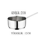 Oms Çelik Kaçerola 22 cm Sütlük/sosluk Cam Kapaklı - Görsel 2