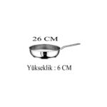 Oms Çelik Tava 26X6 cm Cam Kapaklı - Görsel 2