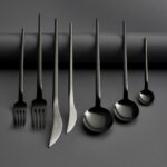 Jumbo 4400 Fallen 84 Parça 12 Kişilik Titanyum Siyah Çatal Kaşık Bıçak Seti