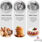 Aryıldız Power Chef XXL 2000 W Stand Mikser 10 Litre Paslanmaz Çelik Hazne ile 6 Kademeli Hız - Görsel 3